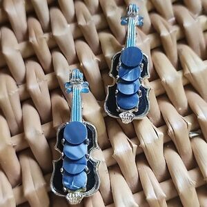 Vintage Violin Brooch Pair